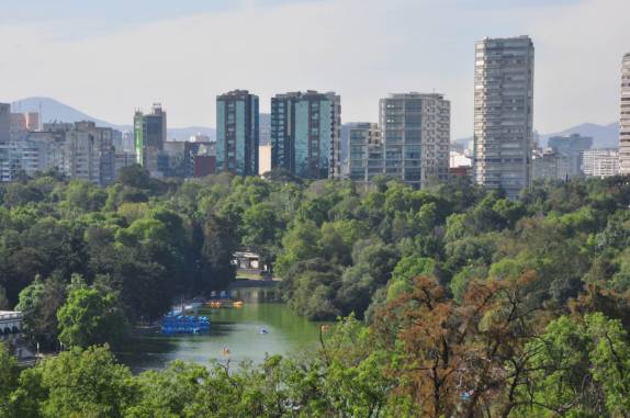 Parque Chapultepec visto do alto do Castillo, na Cidade do México, capital do país